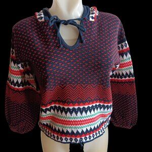 Women's Small Vintage Hooded Sweater by Monarch Knits 1970's Boho Cottage USA